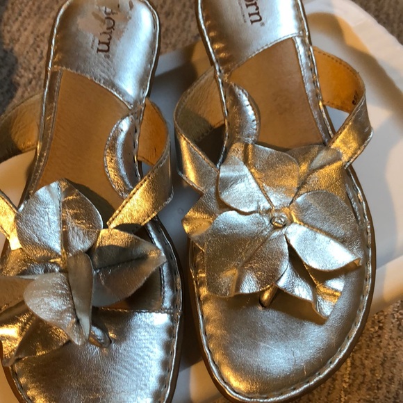 born silver sandals
